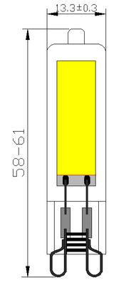 সম্পূর্ণ গ্লাস জি 9 3 ডাব্লু এলইডি বাল্ব 120 এলএম / ডাব্লু 2700 কে এফএমএল -003